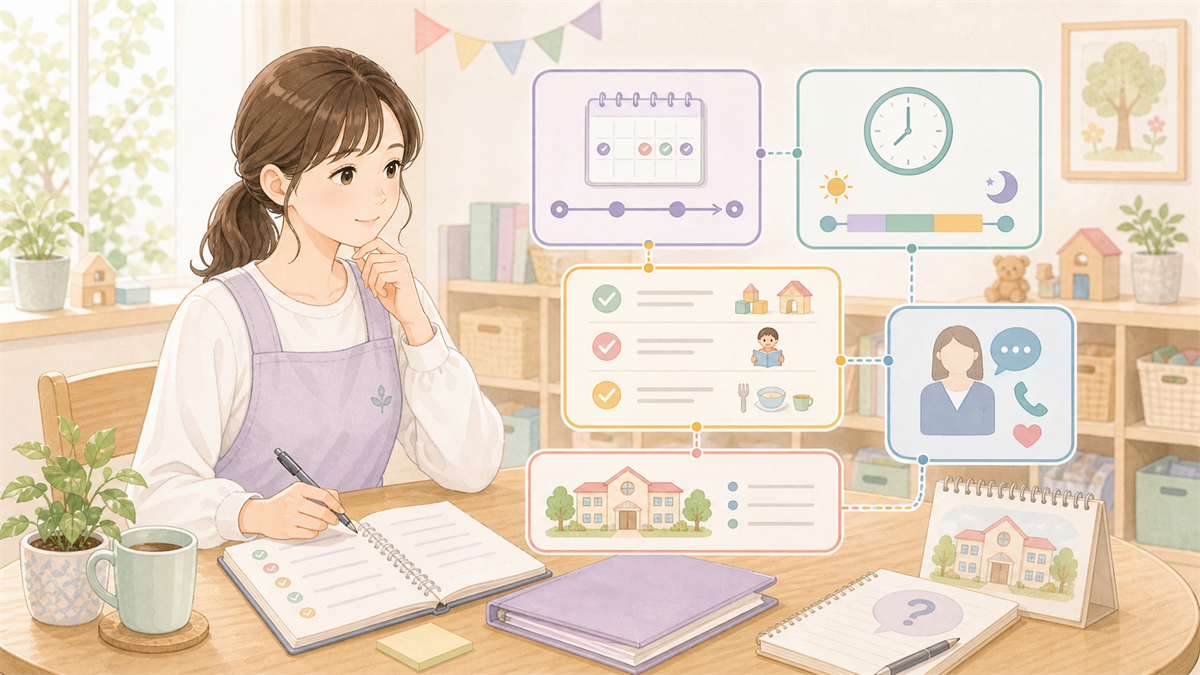 派遣保育士の働き方の内容を整理した保育士向けイラスト