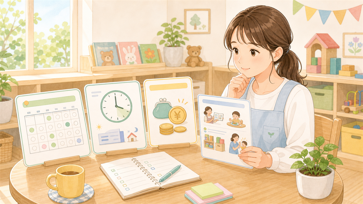 パート保育士の働き方の内容を整理した保育士向けイラスト